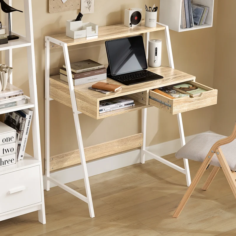 SoBuy FWT63-N Bureau Informatique Table de Bureau Secrétaire Table Plan de Travail