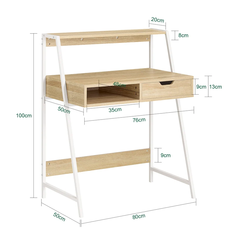 SoBuy FWT63-N Bureau Informatique Table de Bureau Secrétaire Table Plan de Travail