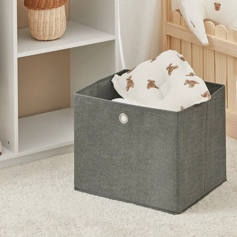 SoBuy KMB40-W Armoire Enfant Penderie Enfant avec Portant Vêtements Garde-Robe avec 3 Étagères Panier en Tissu et 3 Crochets Petite Armoire Etagere Blanc 97x35x108 cm
