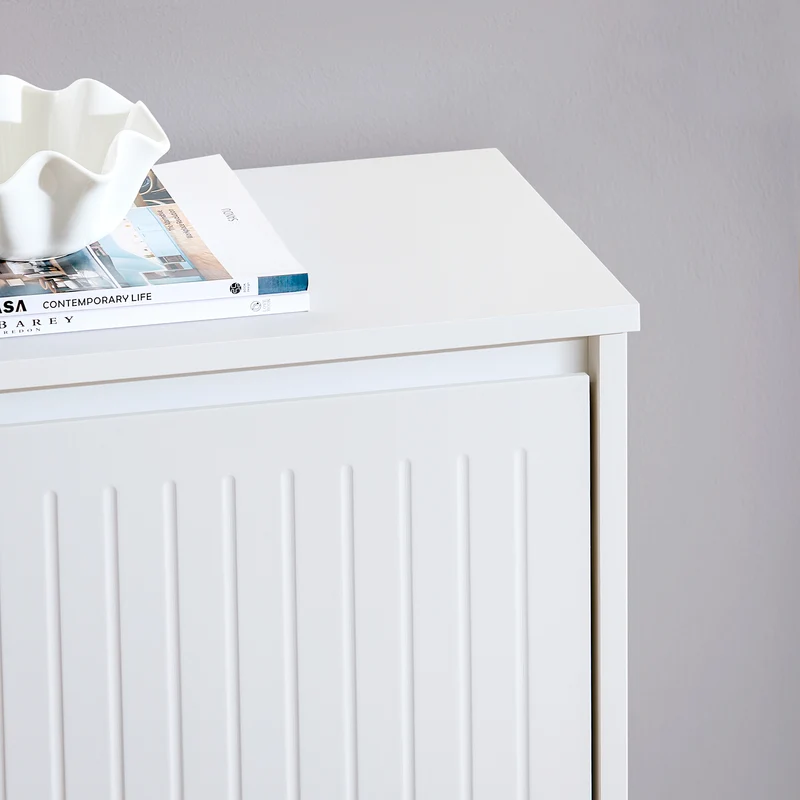 SoBuy FSR165-K-W Meuble à Chaussures à Abattants 2 Niveaux – Rangement Discret pour Entrée – 61x26x81 cm Blanc