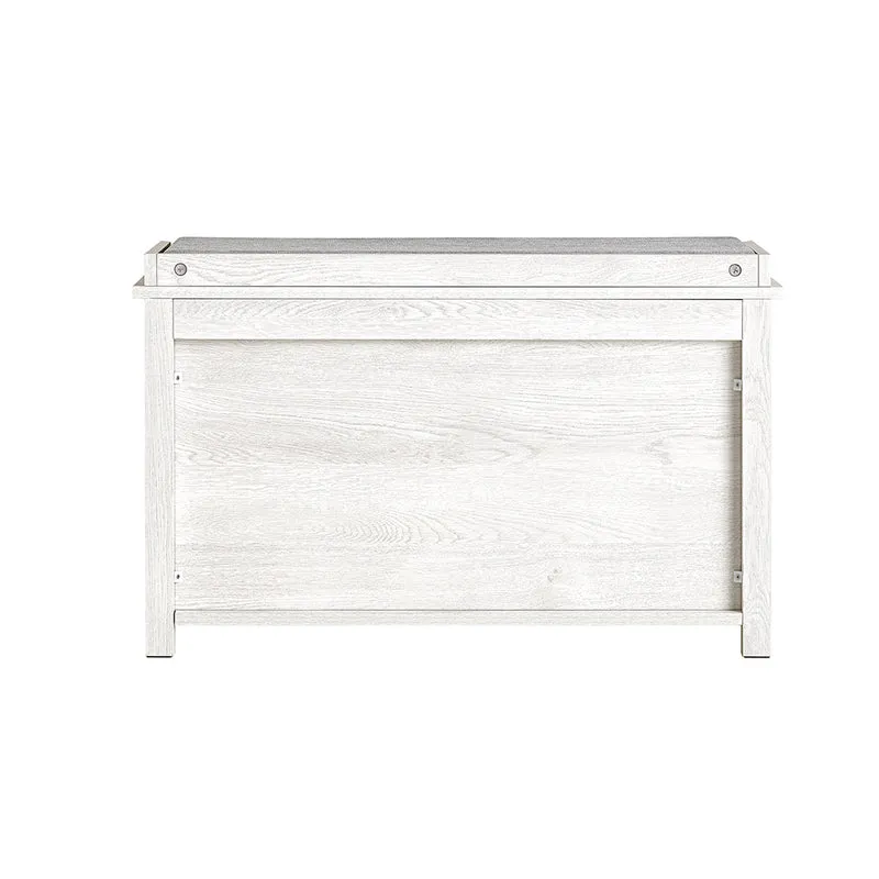 SoBuy FSR161-W Banc à Chaussures avec Coussin Rembourré et 1 Abattant pour Entrée Couloir – 80x30x50 cm, Blanc