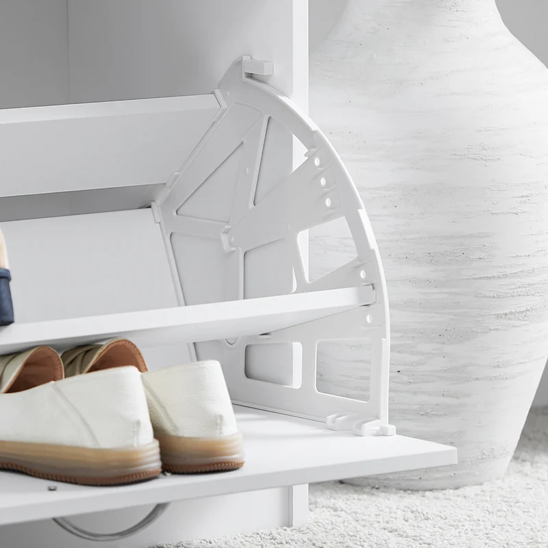 SoBuy FSR16-W Banc à Chaussures avec 1 Abattant et Coussin Rembourré, Coffre de Rangement pour Entrée – 60x30x48 cm, Blanc