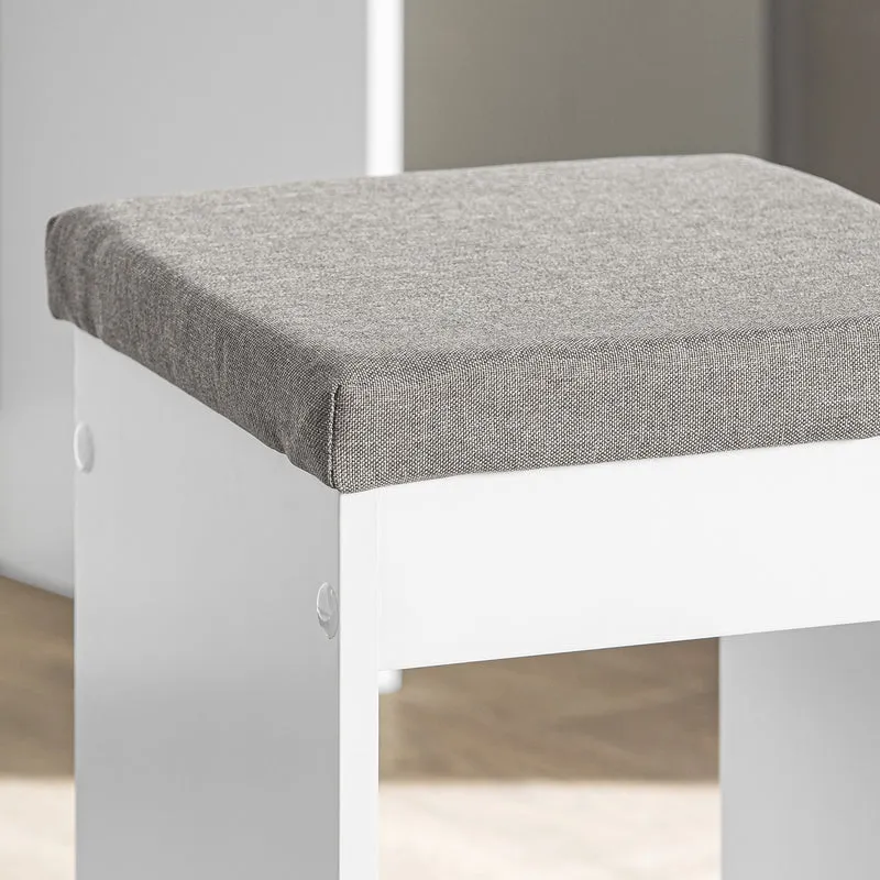 SoBuy FSR107-W Armoire à Chaussures avec Tabouret, 1 Porte et 3 Abattants, Meuble d'Entrée – 95x30x121 cm, Blanc