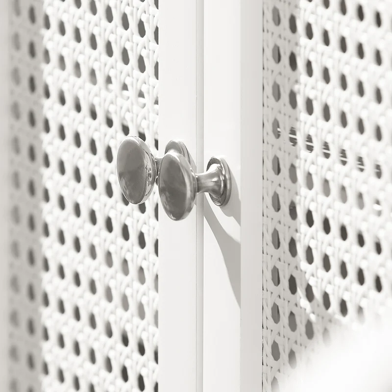 SoBuy BZR35-W Meuble sous Lavabo Salle de Bain Meuble Lavabo avec 2 Portes et Étagère Petit Meuble Salle de Bain avec Panneaux en Treillis pour Vasque ou Lavabo Blanc 50x60x33 cm