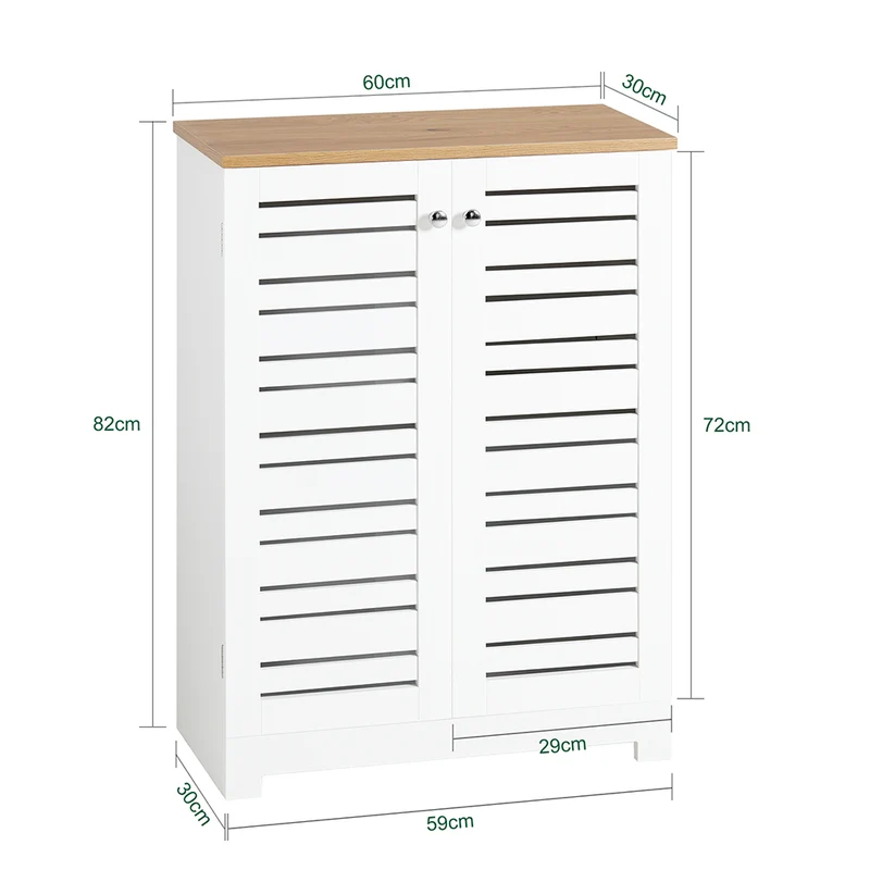 SoBuy BZR41-W Meuble Salle de Bain avec Étagères Réglables, Format Compact, Gain de Place, Usage Polyvalent, Rangement Optimisé – L60×P30×H82 cm, MDF, Blanc