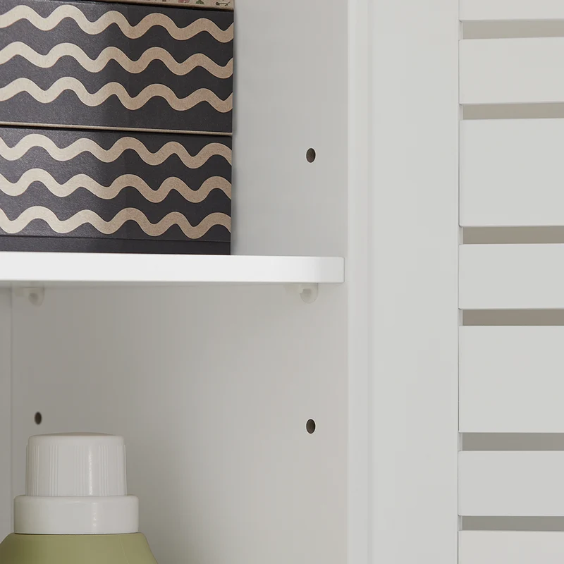 SoBuy BZR41-W Meuble Salle de Bain avec Étagères Réglables, Format Compact, Gain de Place, Usage Polyvalent, Rangement Optimisé – L60×P30×H82 cm, MDF, Blanc