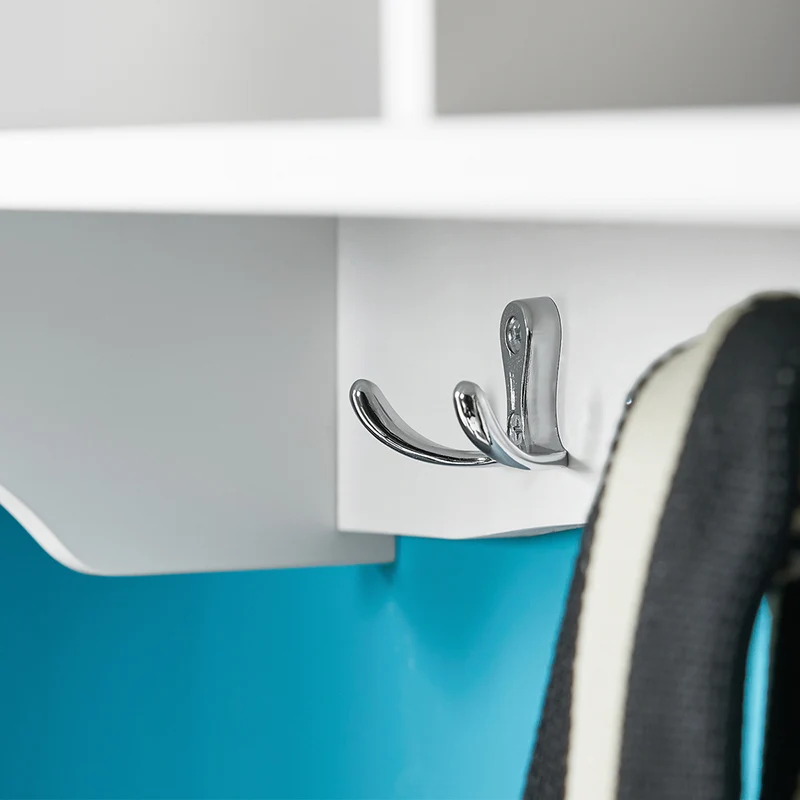 SoBuy FRG48-W Portemanteau Étagère murale Porte-manteau salle de bain Meuble d’entrée