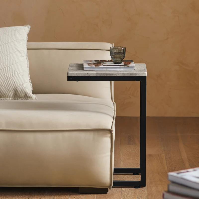 SoBuy FBT44-HG Table d'appoint Moderne - Table Basse Salon, Bout de Canapé à Café 40x30x60 cm Noir & Gris