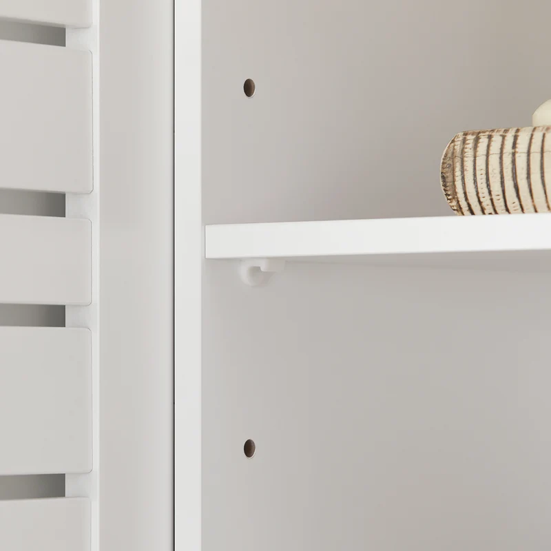 SoBuy BZR40-W Meuble Sous-Lavabo Meuble Sous-Vasque à 2 étages et 2 Portes Meuble de Rangement de Salle de Bain