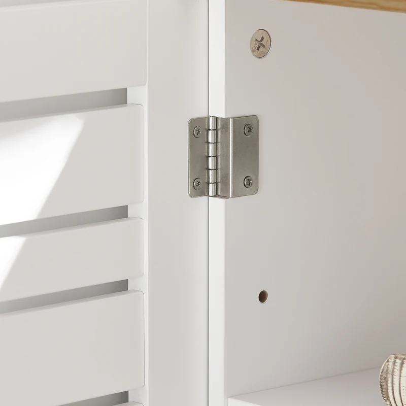 SoBuy BZR40-W Meuble Sous-Lavabo Meuble Sous-Vasque à 2 étages et 2 Portes Meuble de Rangement de Salle de Bain