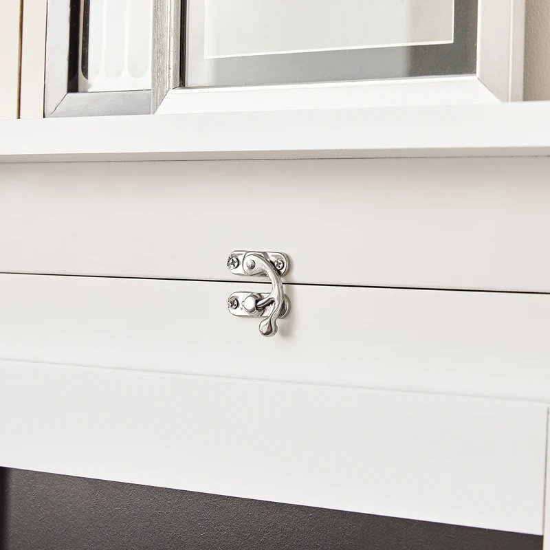 SoBuy FWT20-W Table Murale Rabattable à Manger Pliable avec Tableau Mémo Extensible Gain de Place pour Cuisine, Bureau et Petits Espaces Blanc 50cm x 75cm x 76cm