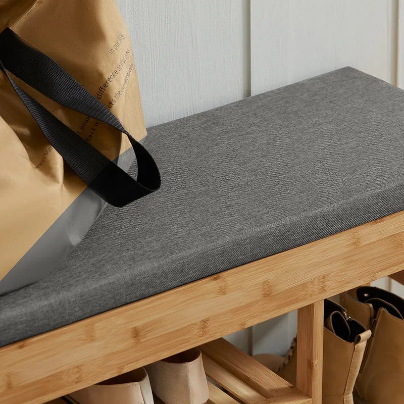 SoBuy FSR47-N Banc à Chaussures avec Étagère et Tiroirs Latéraux, Assise pour Entrée Couloir – 90x30x45 cm, Naturel