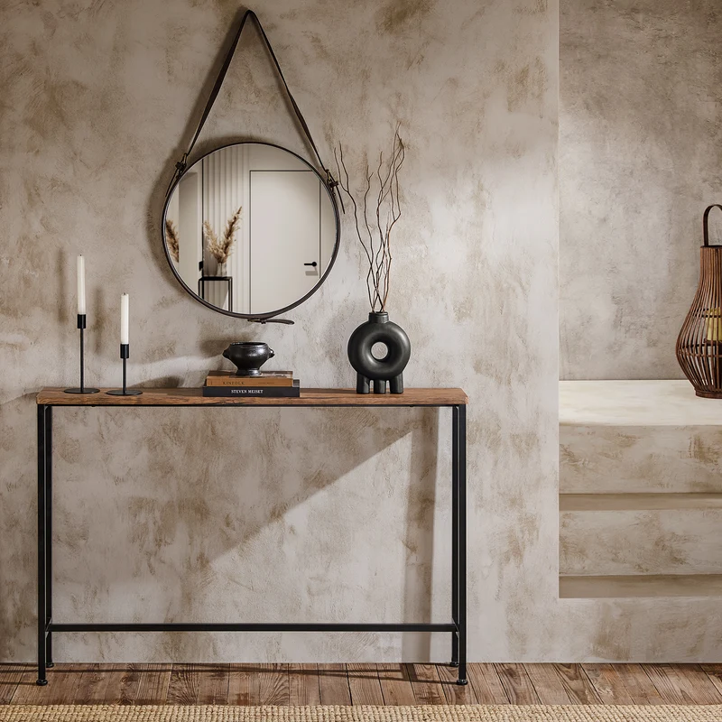 SoBuy FSB19-XL-N Console Entrée Meuble Couloir Étagère Arrière Canapé – Structure Métal Robuste, Design Moderne Ultra Fin – Idéal pour Salon, Chambre, Entrée 120x20x80cm