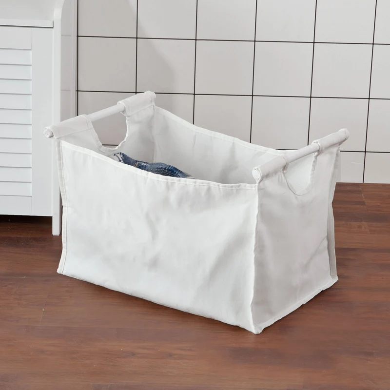 SoBuy FSR40-W Banc de Rangement avec Coussin Rembourré et Sac à Linge Amovible pour Entrée – 50x35x53 cm, Blanc