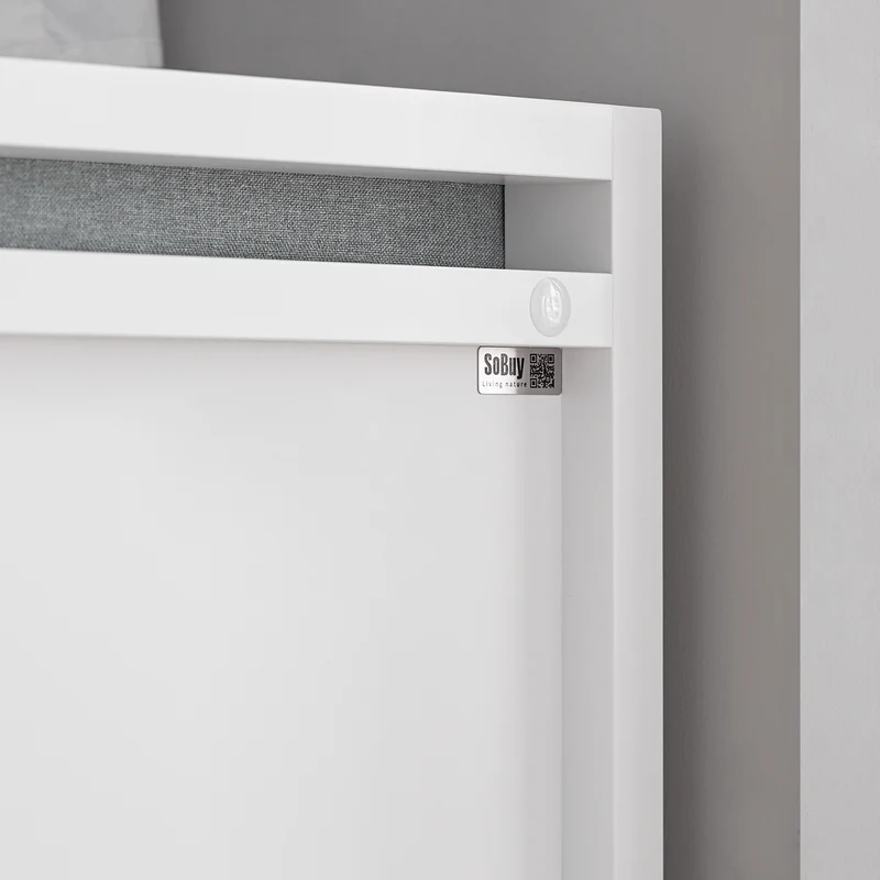 SoBuy FSR74-W Banc à Chaussures avec Coussin Rembourré et Rangement pour Entrée Couloir – 100x40x40 cm, Blanc