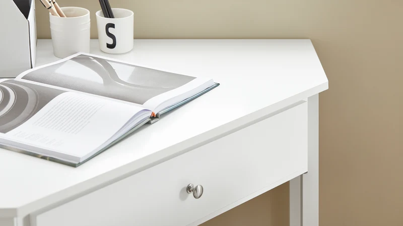 SoBuy FWT31-W Table Bureau d'Angle Bureau informatique Secrétaire avec Tiroir