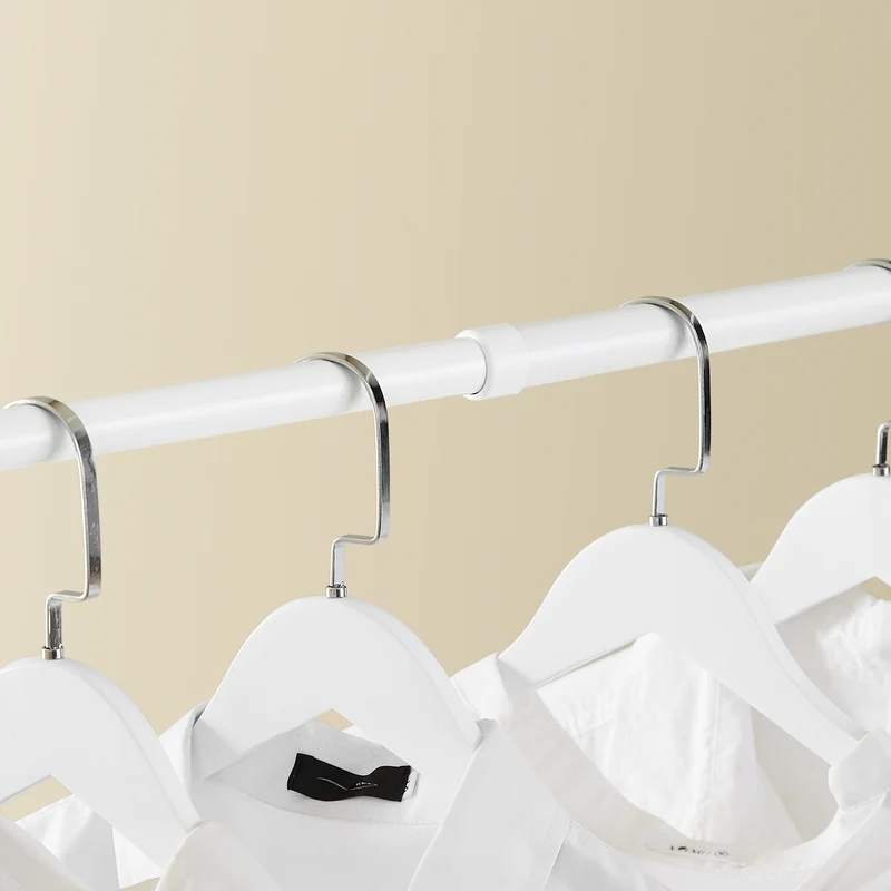 SoBuy KLS03-II-W Portant à Vêtements Télescopique – Largeur 124–226 cm, Hauteur 200–295 cm, Blanc